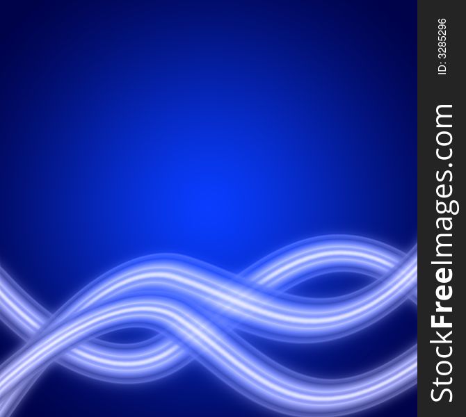 Abstract background- flowing waves over blue