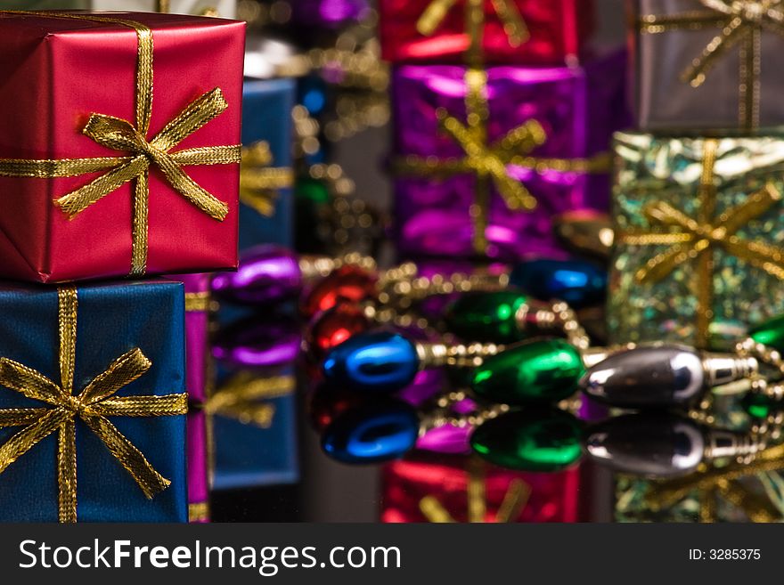 Christmas ornaments, packages and decorations. Christmas ornaments, packages and decorations