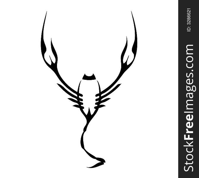 Scorpion black and white vector tatoo. Scorpion black and white vector tatoo