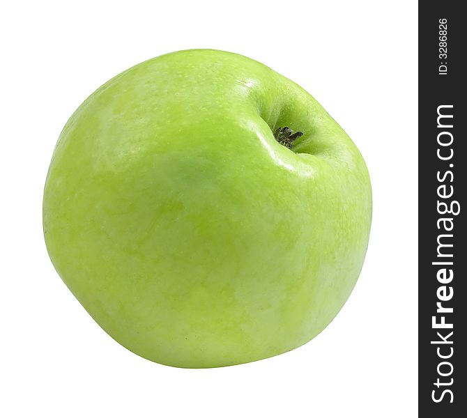 Ripe by apple green isolated round fruit