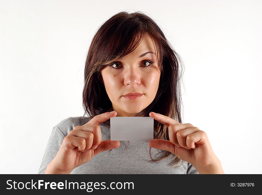 Woman With Business Card 11