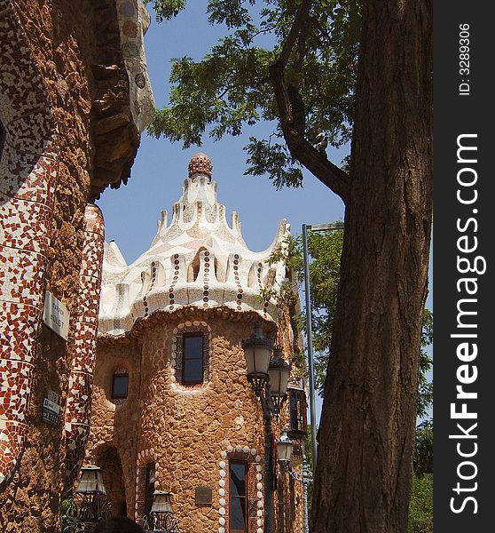 A tower in park Guell (part from the house)