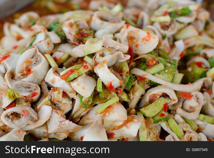 Spicy chitterlings salad,Thai food