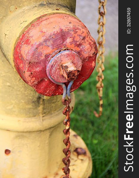 Old Fire Hydrant With Rusty Chains