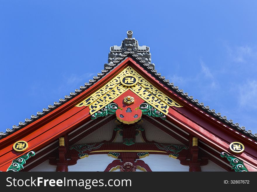 Pattern roof of Asakusa temple in Tokyo, Japan