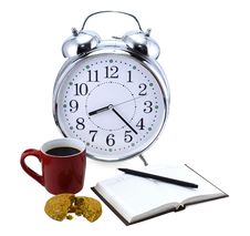 Clock With Tea And Coffee Royalty Free Stock Photos Clock With Tea And Coffee Royalty Free Stock Photos