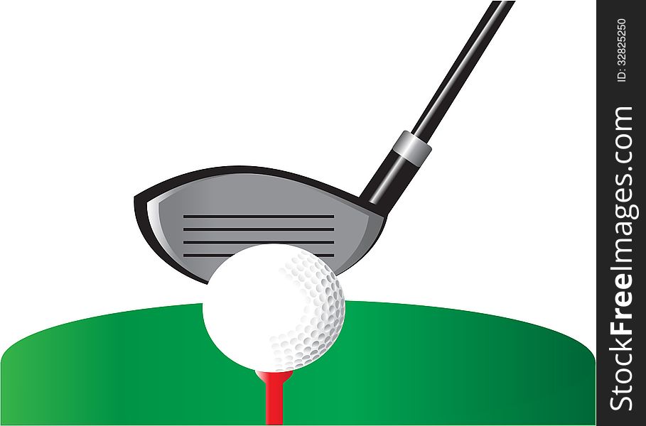 Sports, Golf. A golf putting green, putter and ball