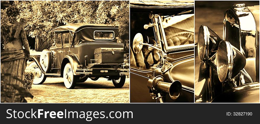 Close up of decorative oldtimer car. Close up of decorative oldtimer car