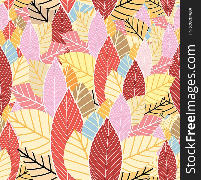 Seamless pattern of colorful autumn leaves. Seamless pattern of colorful autumn leaves