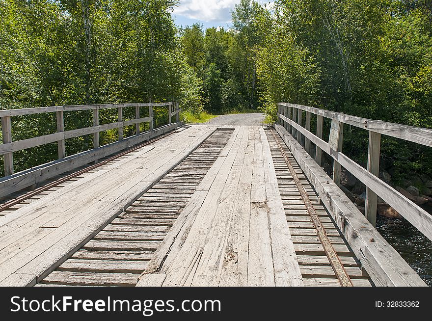 Wood plank bridge