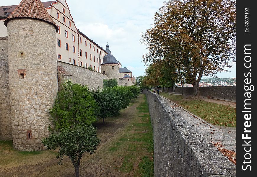 Historic Fortress With Greenery