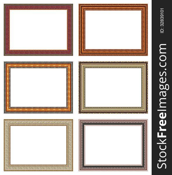 Patterned with a white frame in six. Patterned with a white frame in six