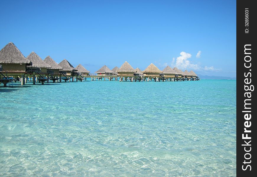 Luxury overwater bungalow in Bora Bora