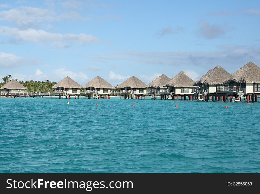 Luxury overwater bungalow in Bora Bora