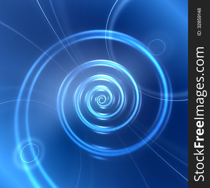 Abstract futuristic spiral blue background. Abstract futuristic spiral blue background
