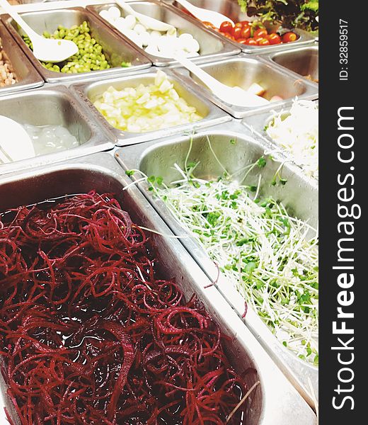 Close up image of Salad Buffet,vegetarian food.