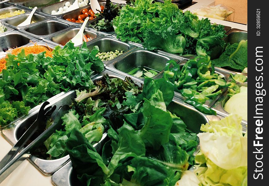 Close up of Salad Buffet,vegetarian food