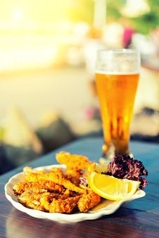 Glass Of Beer And Fish Stock Photos Glass Of Beer And Fish Stock Photos