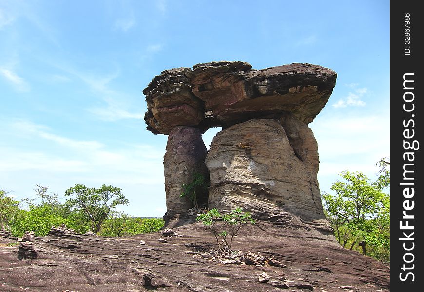 Stone Pillars 3 Sao Chaliang at Ubonratchathani, Thailand