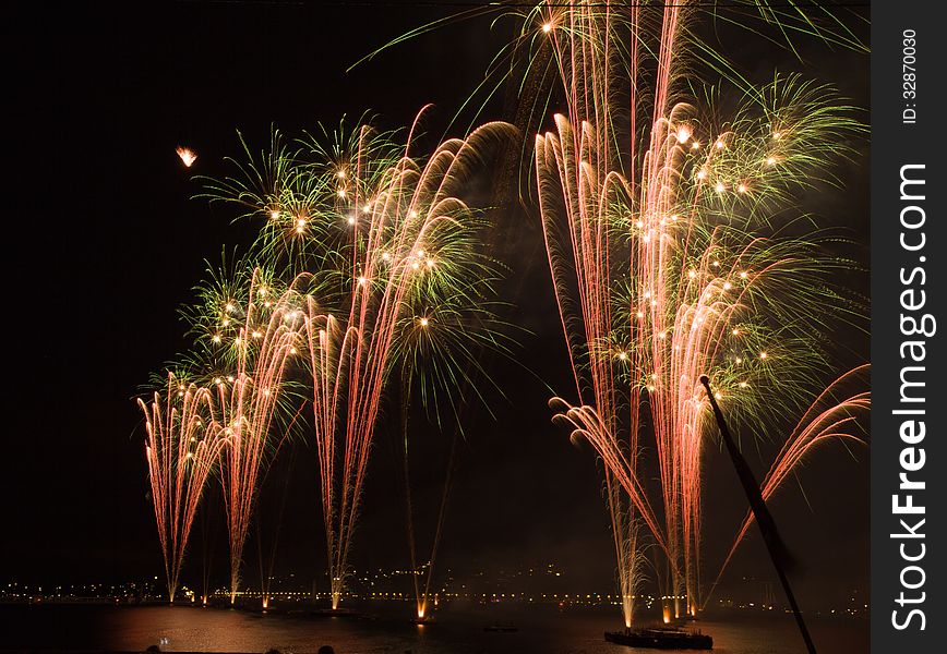 A firework at a music festival at geneva