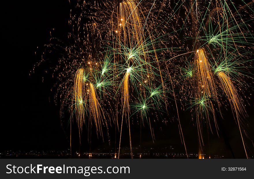 A firework at a music festival at geneva