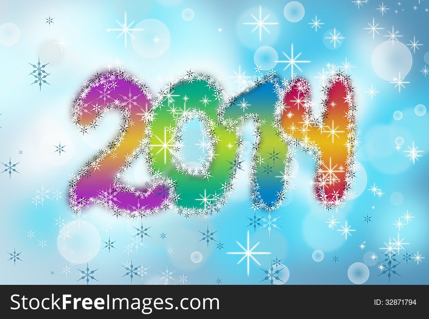 Blue background with symbol of 2014 New Year. Blue background with symbol of 2014 New Year.