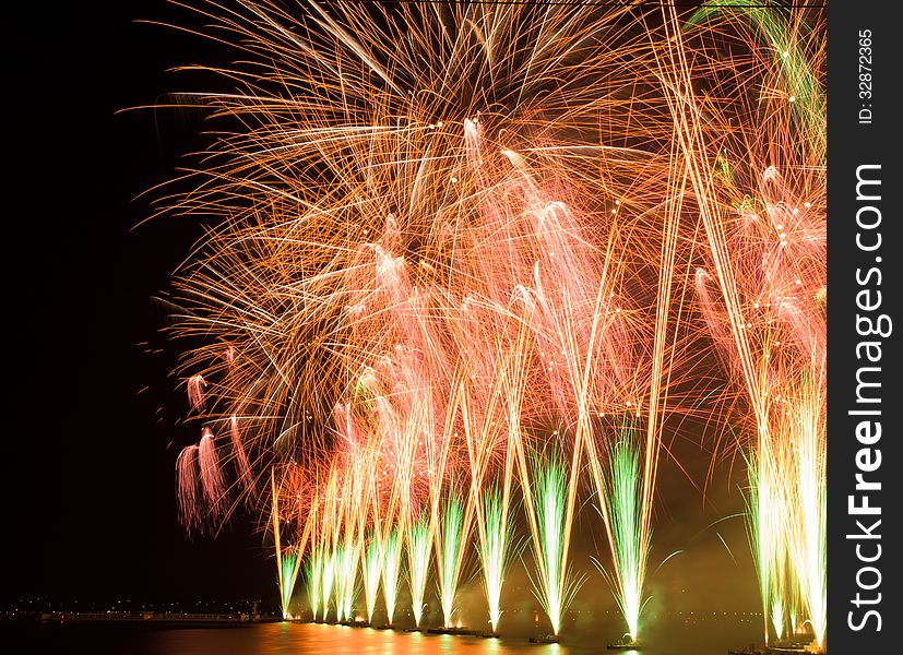 A firework at a music festival at geneva