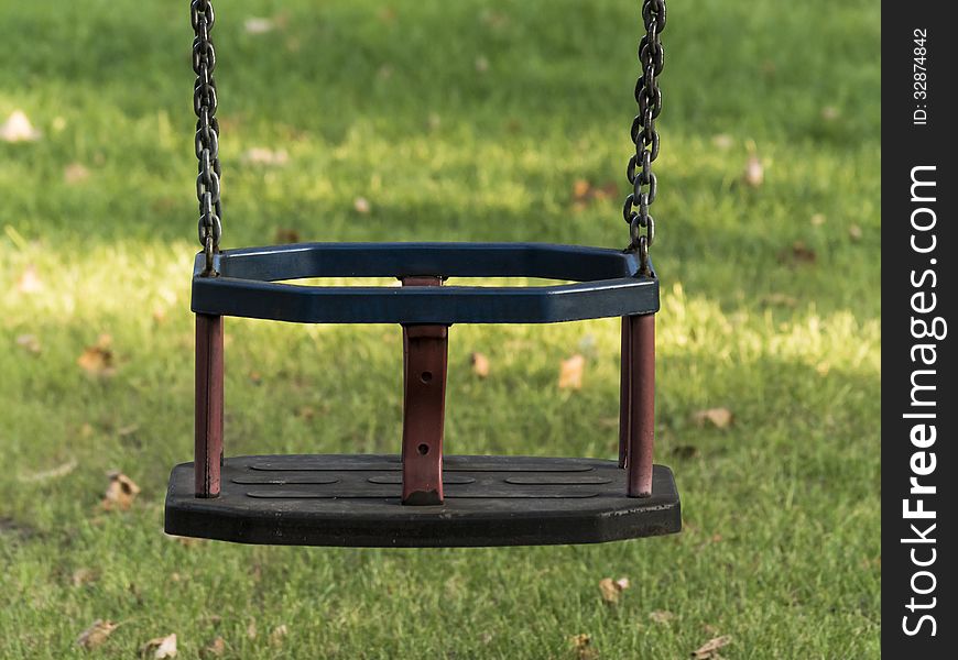 Childrens playground swing in a holiday park