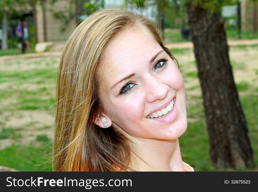 Closeup Smiling Teen Girl