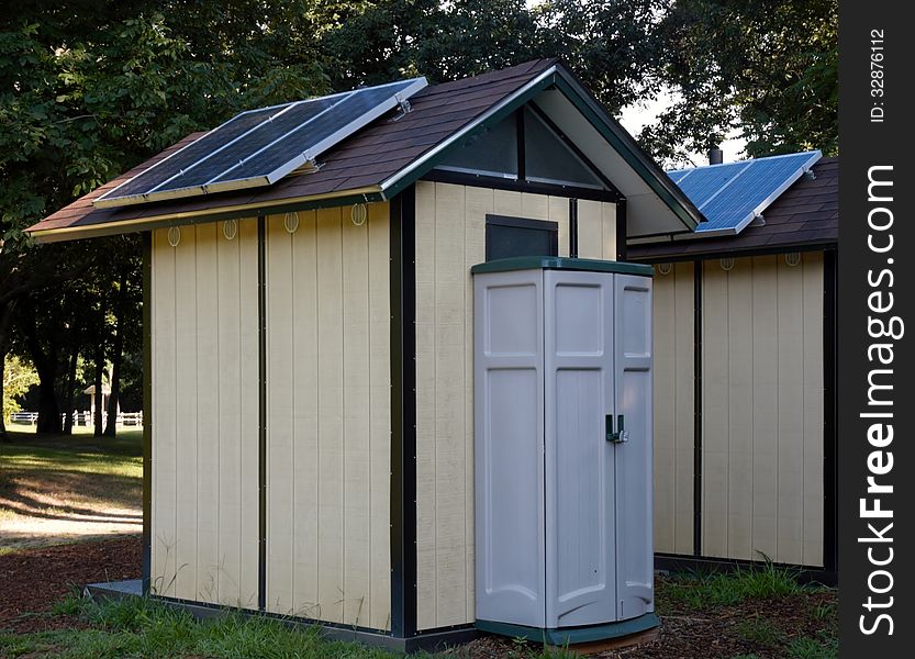 There is modern very economical solar powered recycling toilet which is very useful in rest areas and parks. There is modern very economical solar powered recycling toilet which is very useful in rest areas and parks