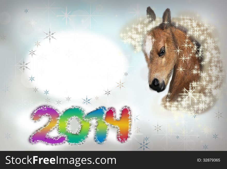 Horse On Christmas Card.