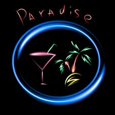Sign Neon Alcoholic Drinks With Black Background Stock Images Sign Neon Alcoholic Drinks With Black Background Stock Images