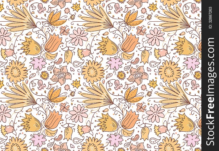 Nice Summer Flowers pattern in gentle colors