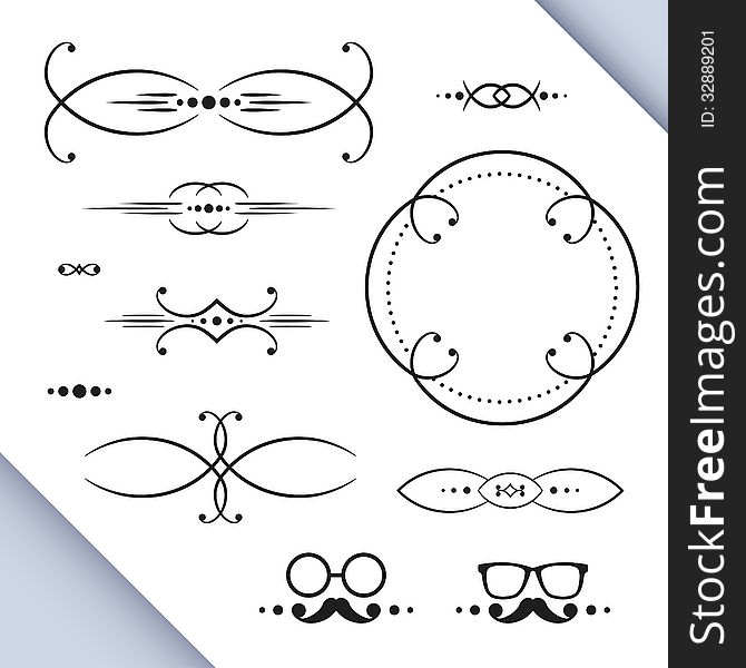 Frames and page decoration elements. Vector collection