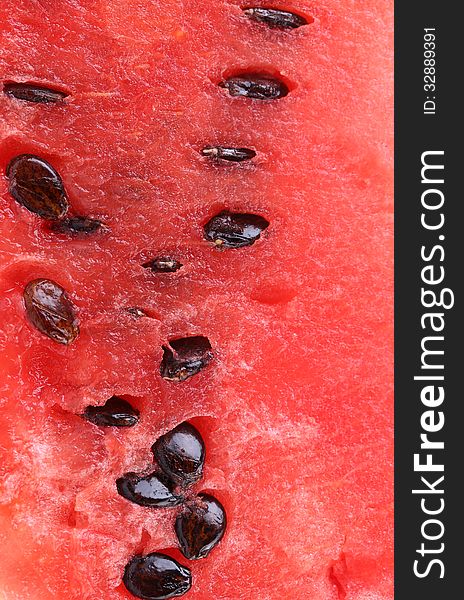 Ripe red watermelon close up. Macro. Texture.