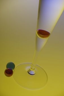 Thin Glass With Two Red Balls Stock Image Thin Glass With Two Red Balls Stock Image