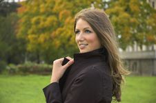 The Girl In Autumn Park Stock Image The Girl In Autumn Park Stock Image