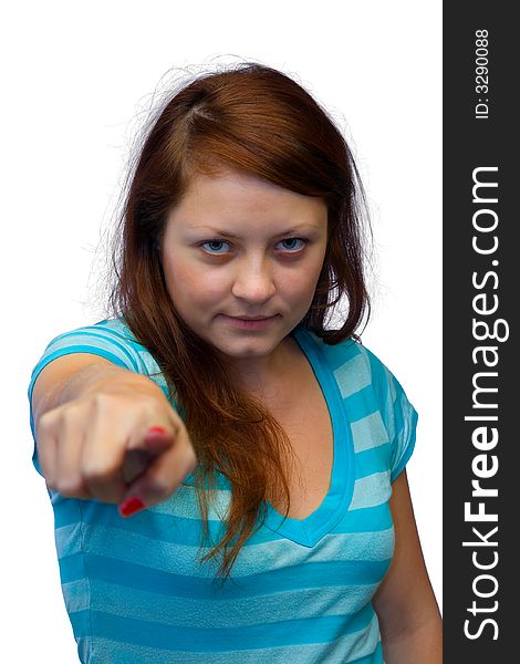 Young Woman - Pointing Finger