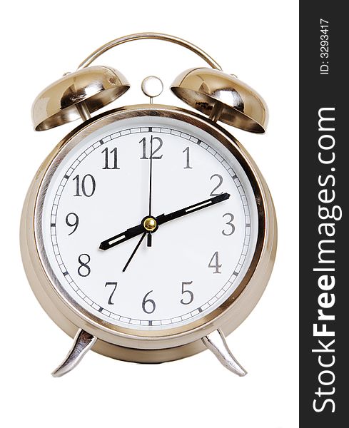 Photo of a clock isolated on white. Clipping path included. Photo of a clock isolated on white. Clipping path included.
