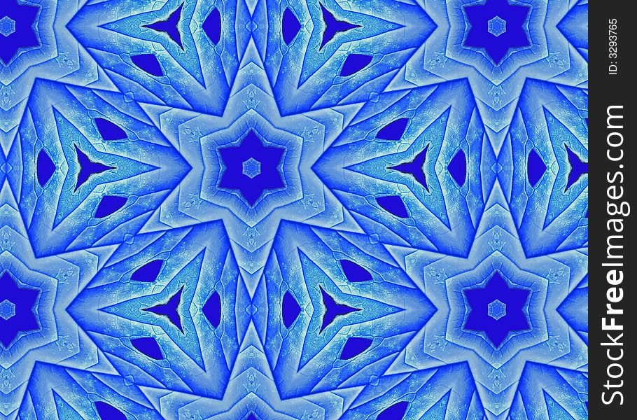 Unique geometric star design with blue texture. Unique geometric star design with blue texture