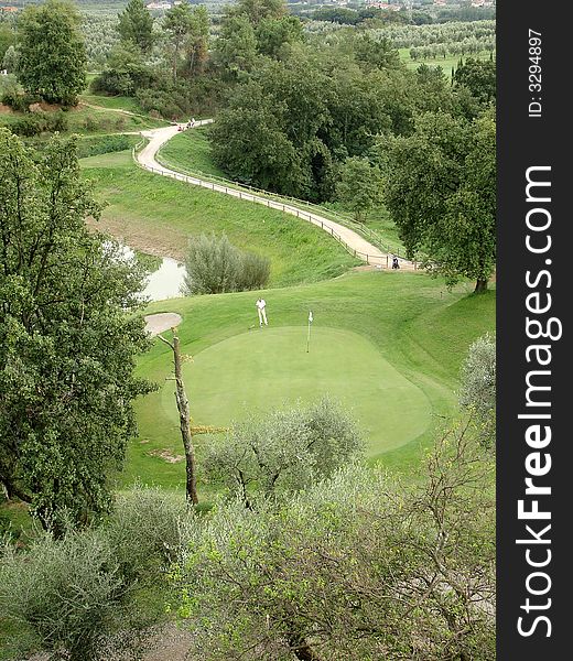 18th hole at the Montecatini Golf Club, Tuscany, Italy. 18th hole at the Montecatini Golf Club, Tuscany, Italy