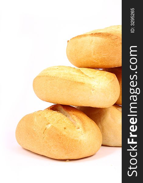 A breakfast tray with fresh bread and roll