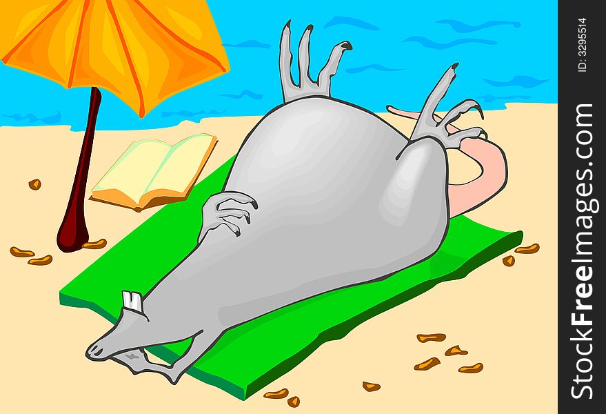 Mouse On A Beach