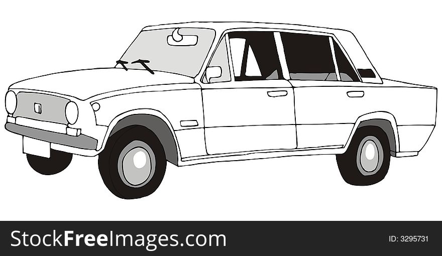 Art illustration: a car model Lada (russian). Art illustration: a car model Lada (russian)