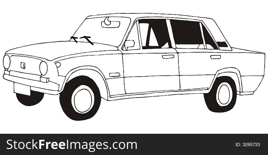 Art illustration: a car model Lada (russian). Art illustration: a car model Lada (russian)