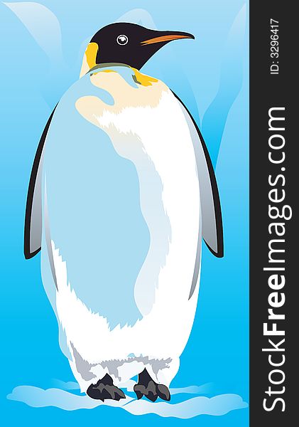 Illustration of Penguin standing on ice