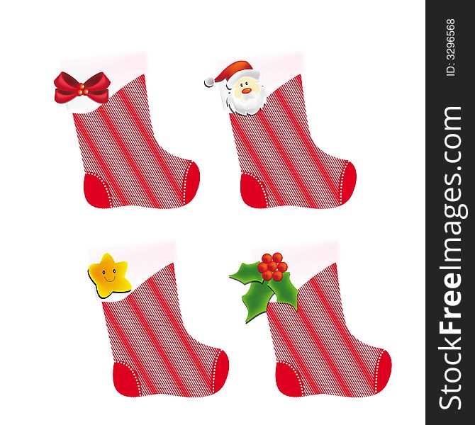 A series of Christmas socking, vector, illustration