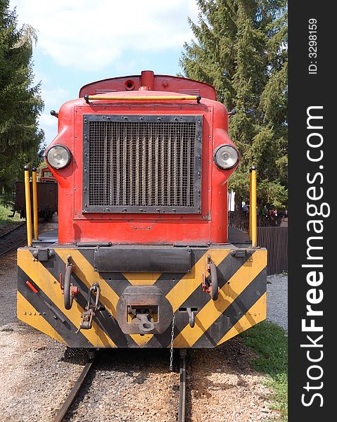 Narrow-gauge railway at Szilvasvarad station going to Szalajka valley in Hungary. Szilvasvarad lies 32 kilometers North of Eger on the Western part of the Bukk Mountains.