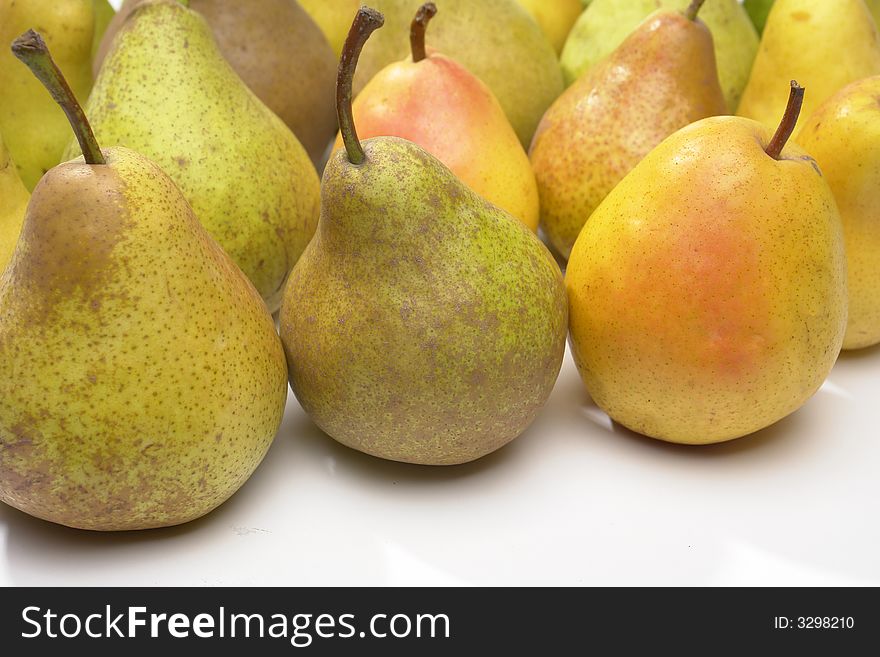 Pear on a background of pears