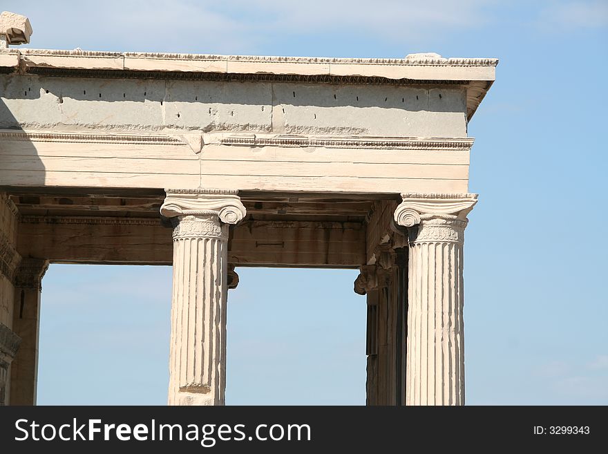 Column of the acropolis in athens